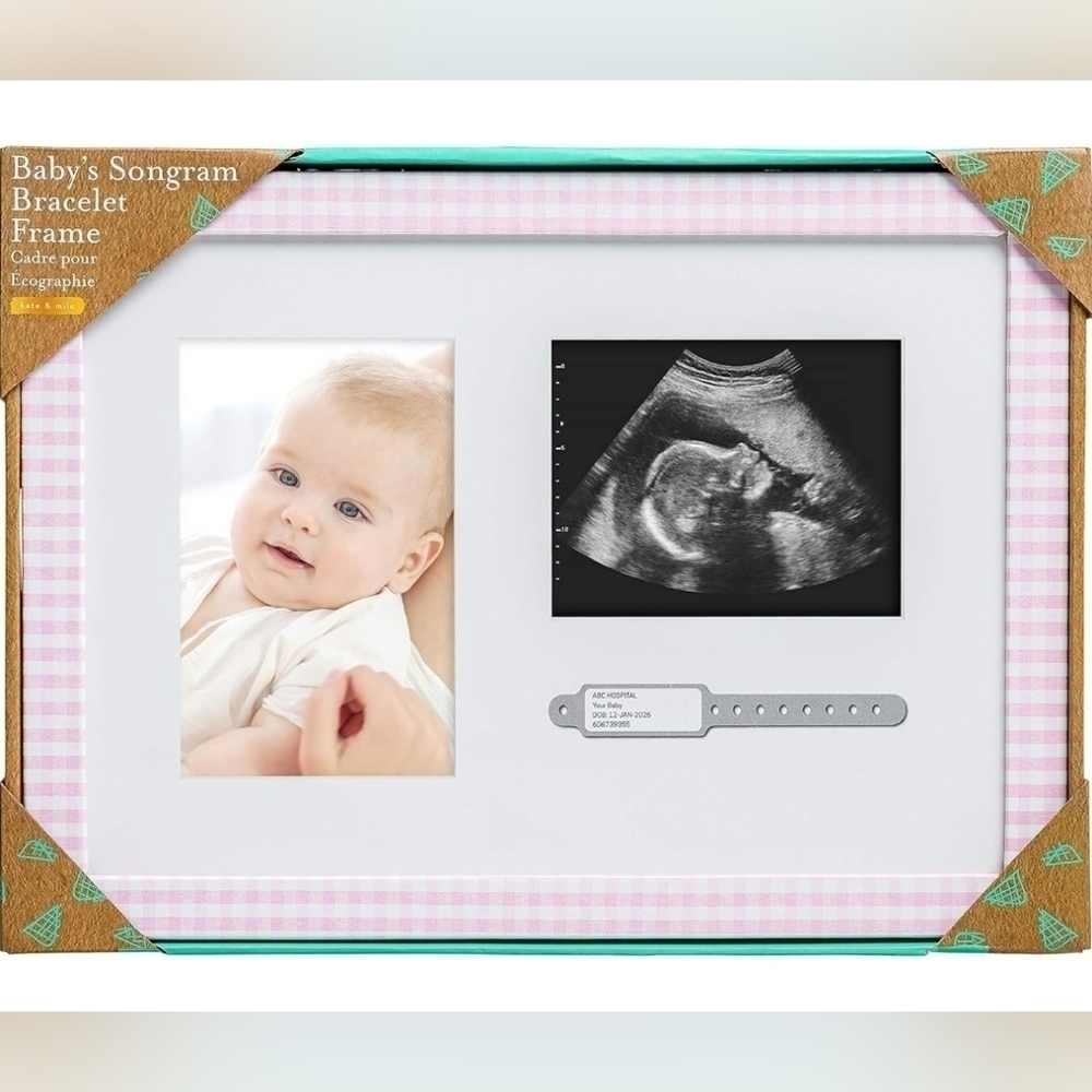 Kate & Milo Sonogram Baby Frame, Hospital ID Baby Keepsake, Pregnancy Keepsake